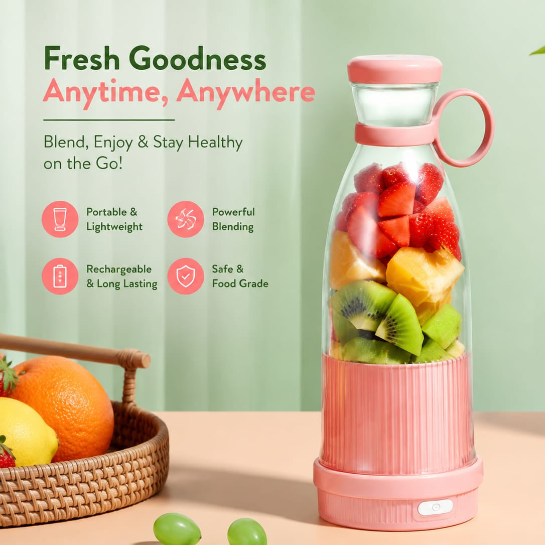 MasBlend Pro™ – Portable Electric Blender Bottle for Smoothies & Shakes