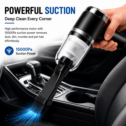 VacuDrive Pro™ – High-Power 3-in-1 Wireless Car Vacuum Cleaner