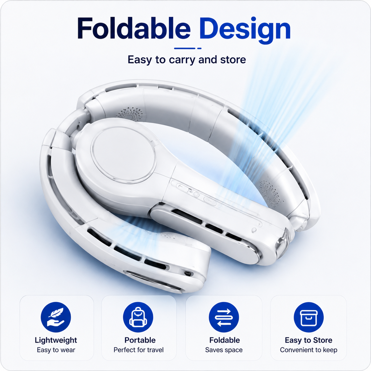 AeroChill Pro™ | Portable Neck Fan | Rechargeable Hands-Free Cooling Fan