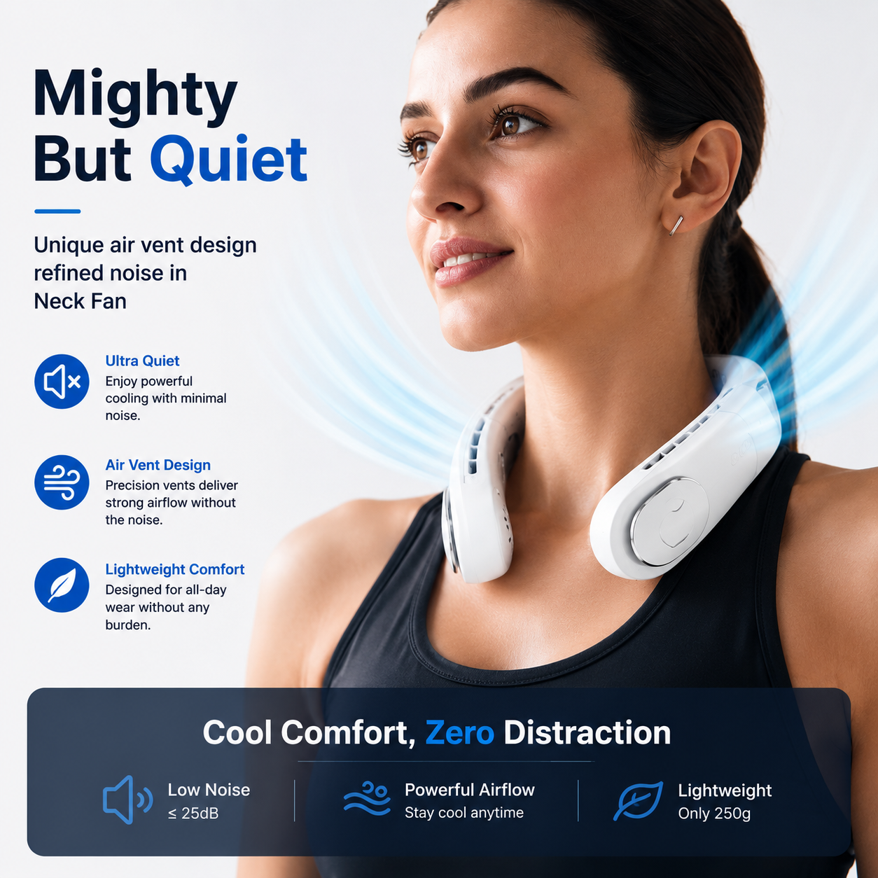 AeroChill Pro™ | Portable Neck Fan | Rechargeable Hands-Free Cooling Fan
