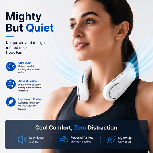 AeroChill Pro™ | Portable Neck Fan | Rechargeable Hands-Free Cooling Fan