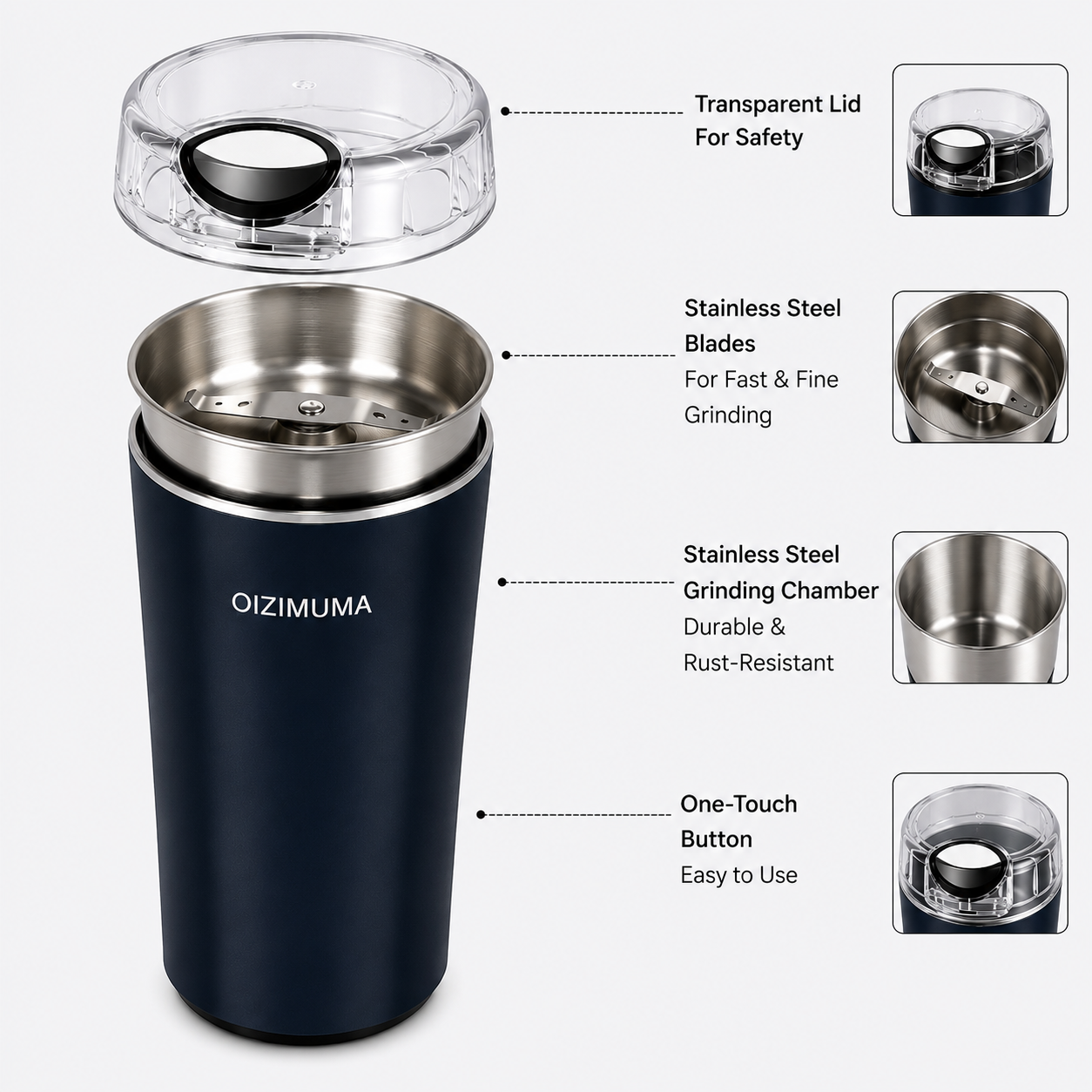 GrindMate™ | Stainless Steel Electric Coffee & Spice Grinder