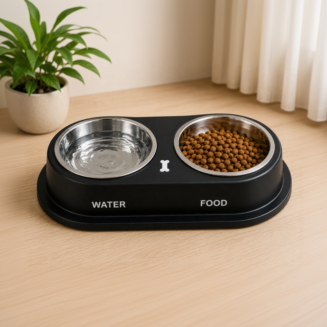 PetEase Pro™ | Premium 2-in-1 Stainless Steel Pet Feeding Bowl