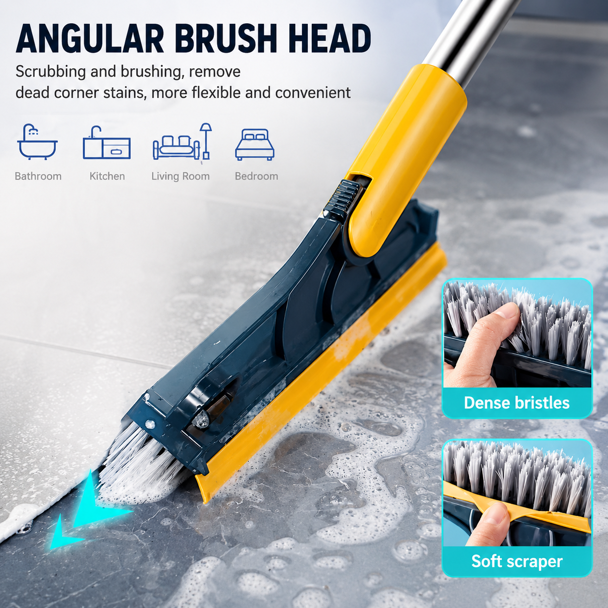 CleanSweep Pro™ | 2-in-1 Floor Scrub Brush & Squeegee