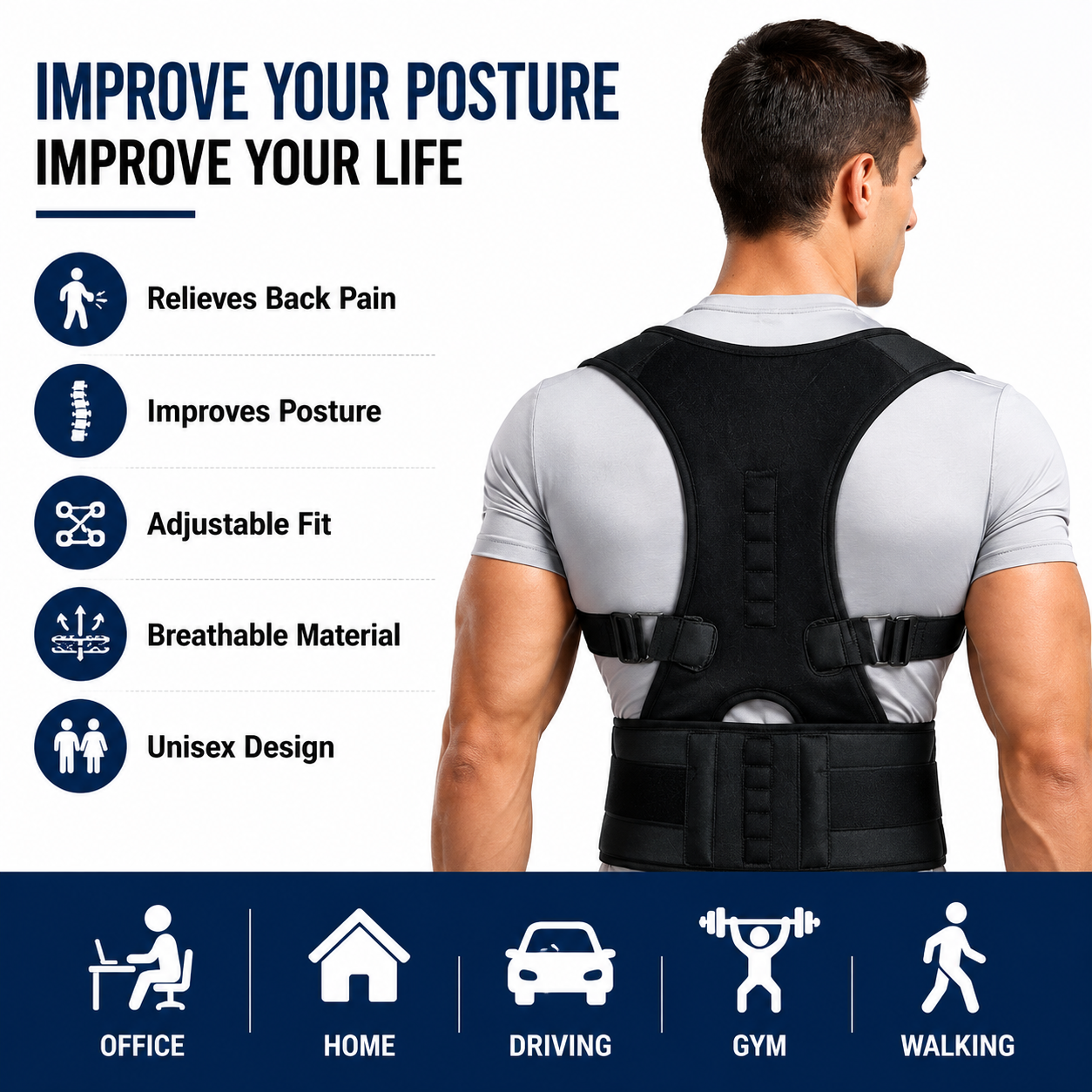 PosturePro™ | Advanced Back Support & Posture Corrector Belt