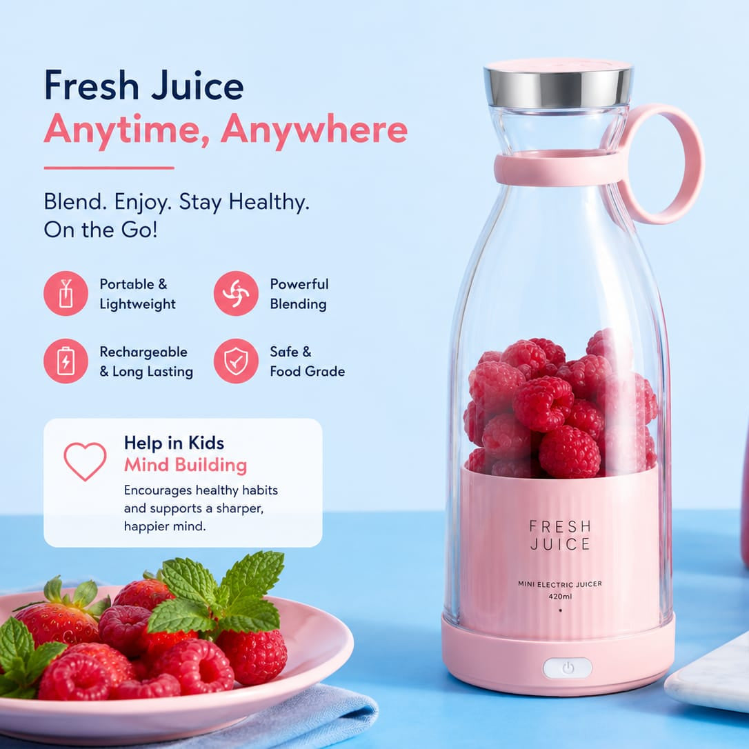 MasBlend Pro™ – Portable Electric Blender Bottle for Smoothies & Shakes
